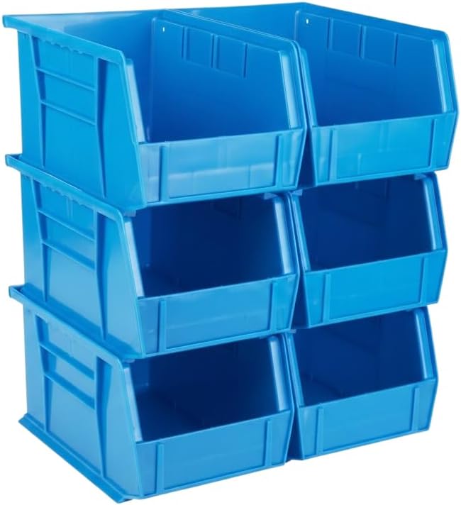 HE HUDSON EXCHANGE 9.5" x 6" x 5" Plastic Stackable Storage Bin, Red