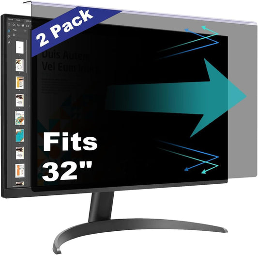 2 Pack 32 Inch Hanging Computer Privacy Screen Protector Shield Compatible