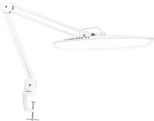 Neatfi XL 2200 Lumens 24W LED Desk Lamp – Shadow-Free Task Lighting | 4-Level Dimming | Home Office & Crafts Use | 20-Inch Wide Head (White, Non-CCT with Clamp)