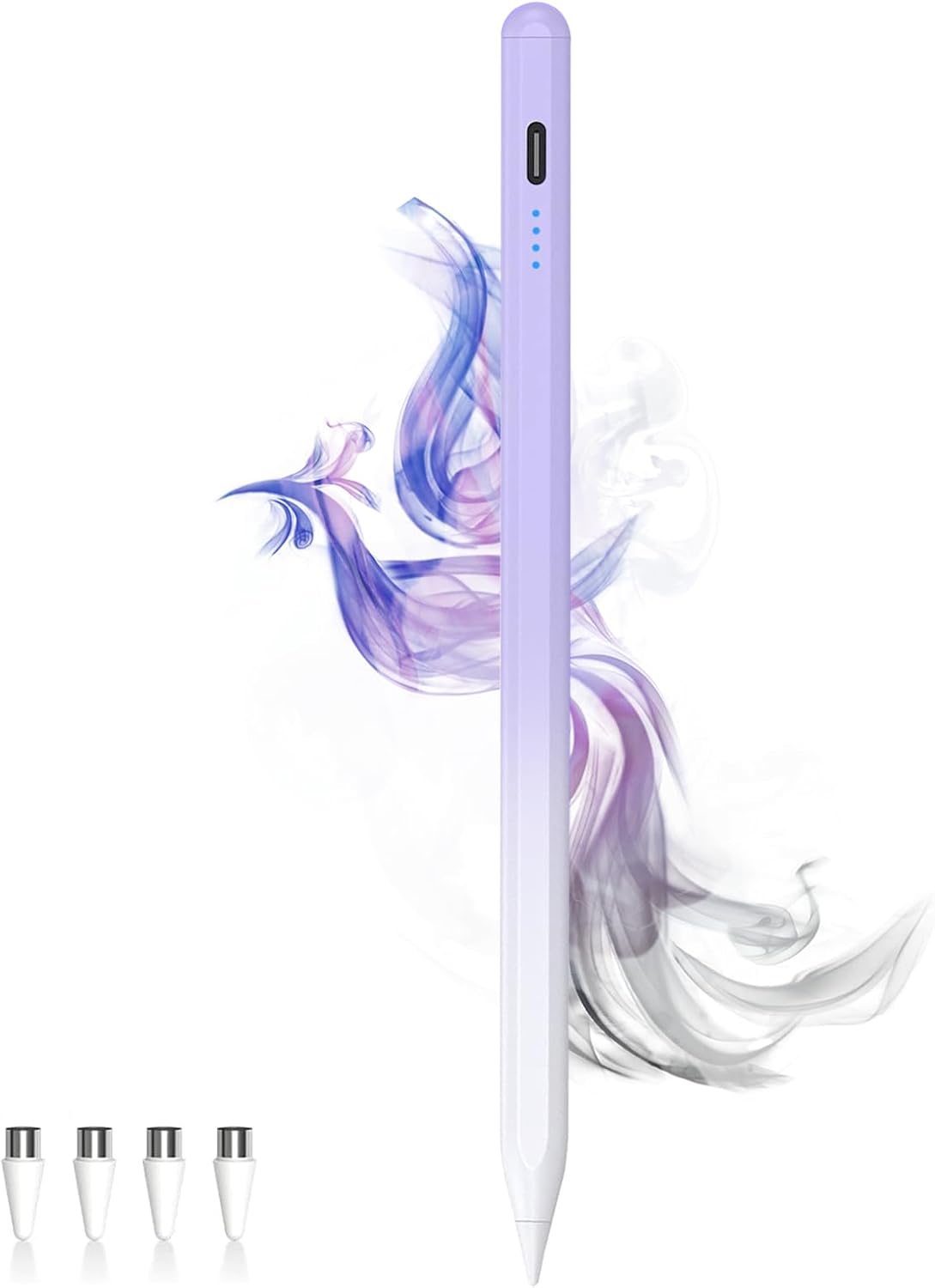 Stylus Pens for Touch Screens Power-Display Tablet Pen POM Tip Magnetic Digital Touch Pen Compatible with iPhone/iPad/Lenovo/and Other iOS/Android Smartphone and Tablet Devices (Gradient Purple