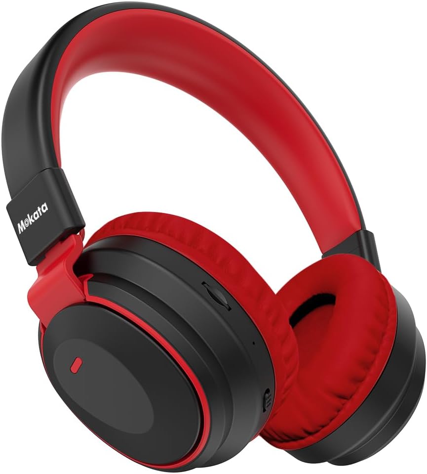 Mokata Kids Headphones Bluetooth 5.3 Wireless Lightweight Fast Charging 68 Hours Play Time Volume Limited 85/94dB Over Ear Foldable with Built-in Mic for Toddler Boy Girl Tablet Pad Black