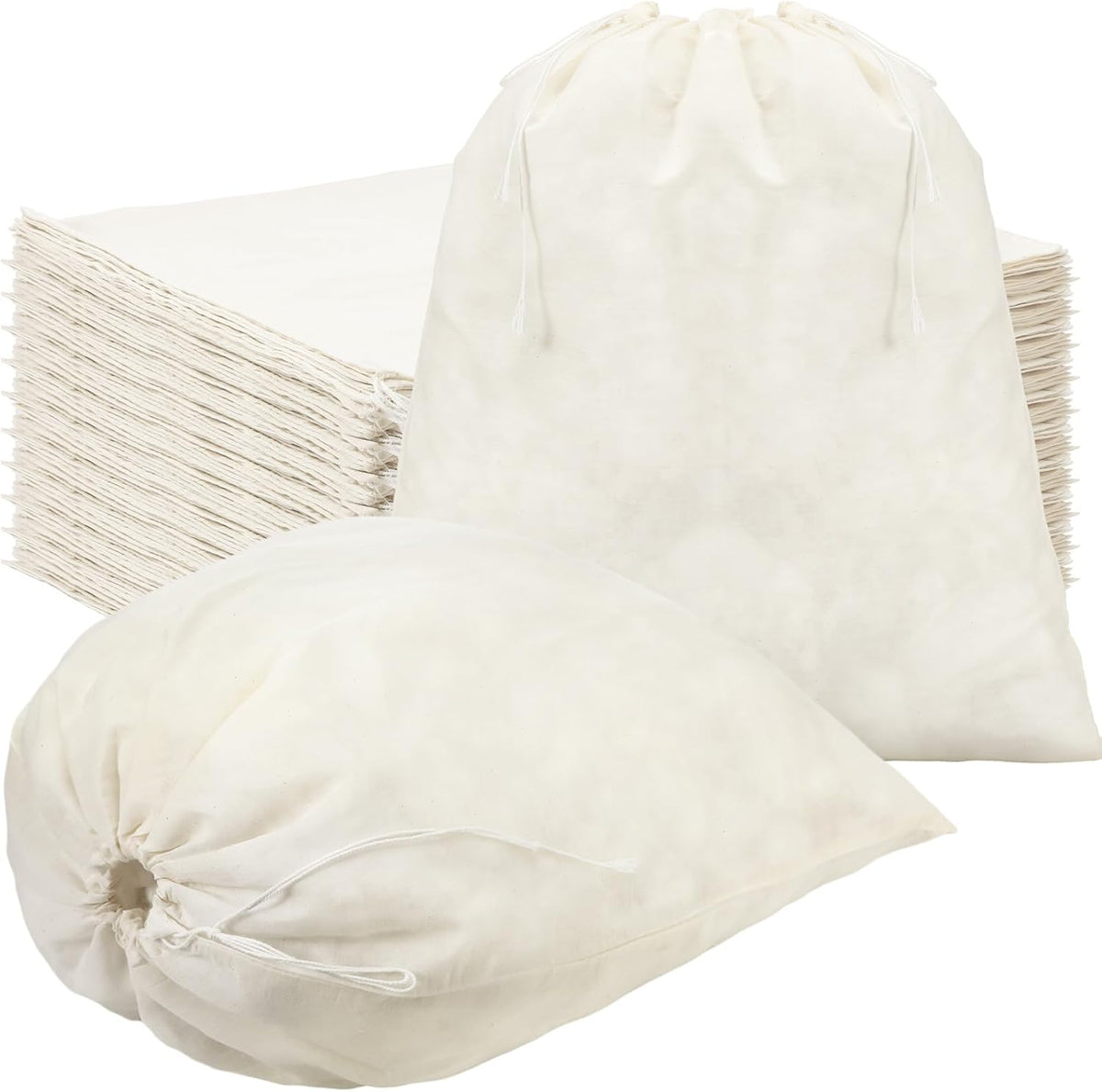 Tatuo 50 Pcs Muslin Bags 4 X 6 Inches, Cotton Drawstring Pouches Party