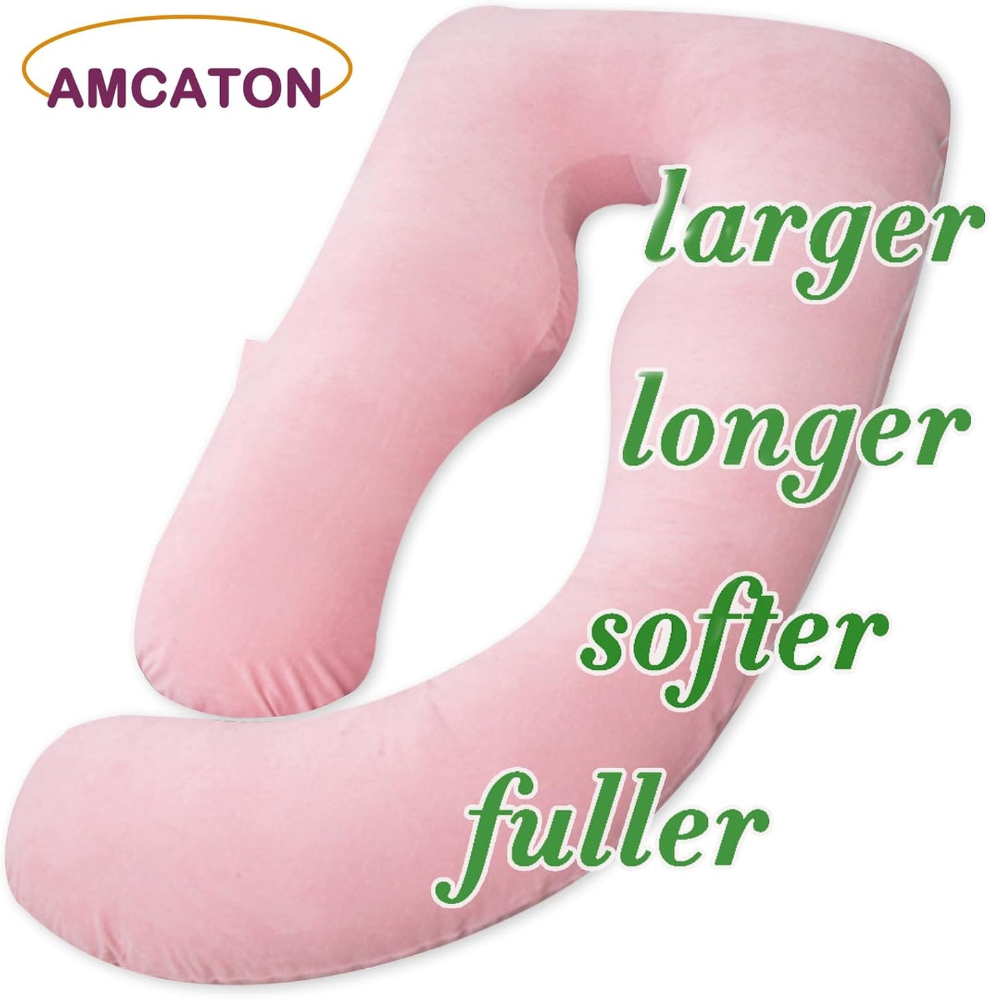 60 Inch Pregnancy Pillows for Sleeping, Extra Large U Shaped Body Pillow, Pregnancy Pillow, Maternity Pillow for Pregnant Women with Velour Cover (Pink)