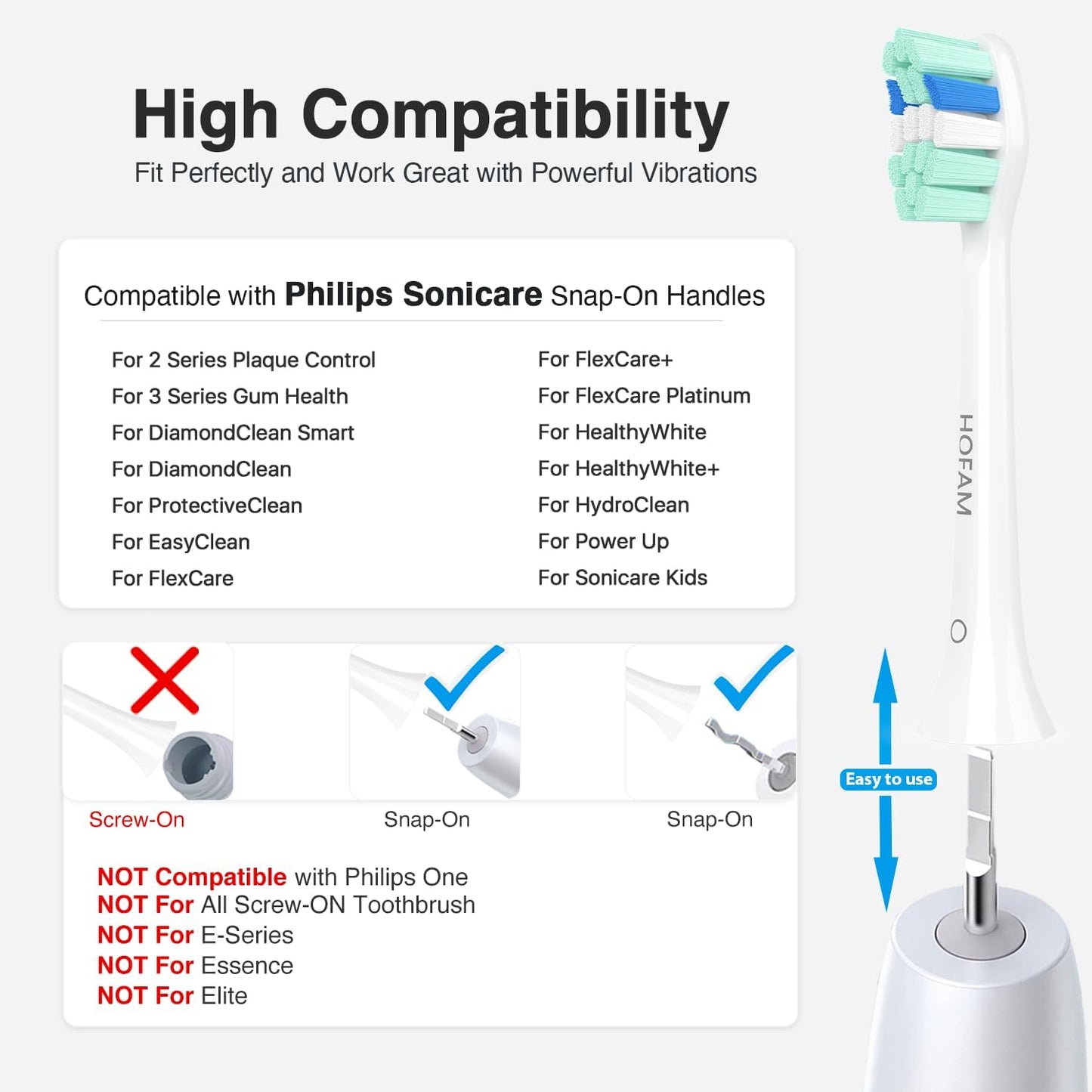 Replacement Toothbrush Heads for Philips Sonicare Replacement Heads,Electric Replacement Brush Head Compatible with Phillips Sonicare Electric Toothbrush,for Philips Sonic Care Brush,10 Pcs