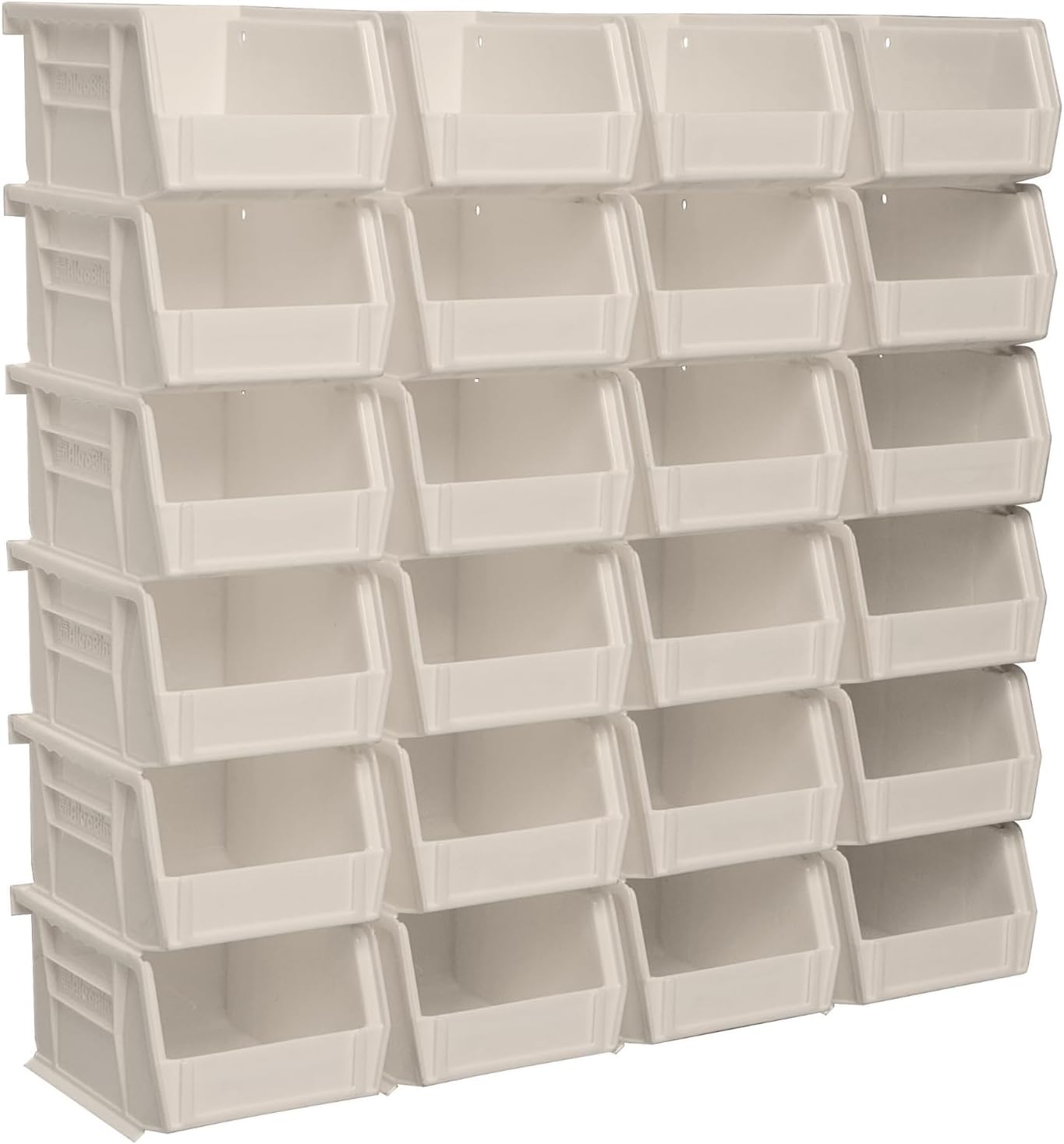Akro-Mils 30210 AkroBins Plastic Storage Bins, 5"x4"x3", Stone, 24-Pack | Space-Saving Stackable Bins for Garage, Pantry, Craft Organization