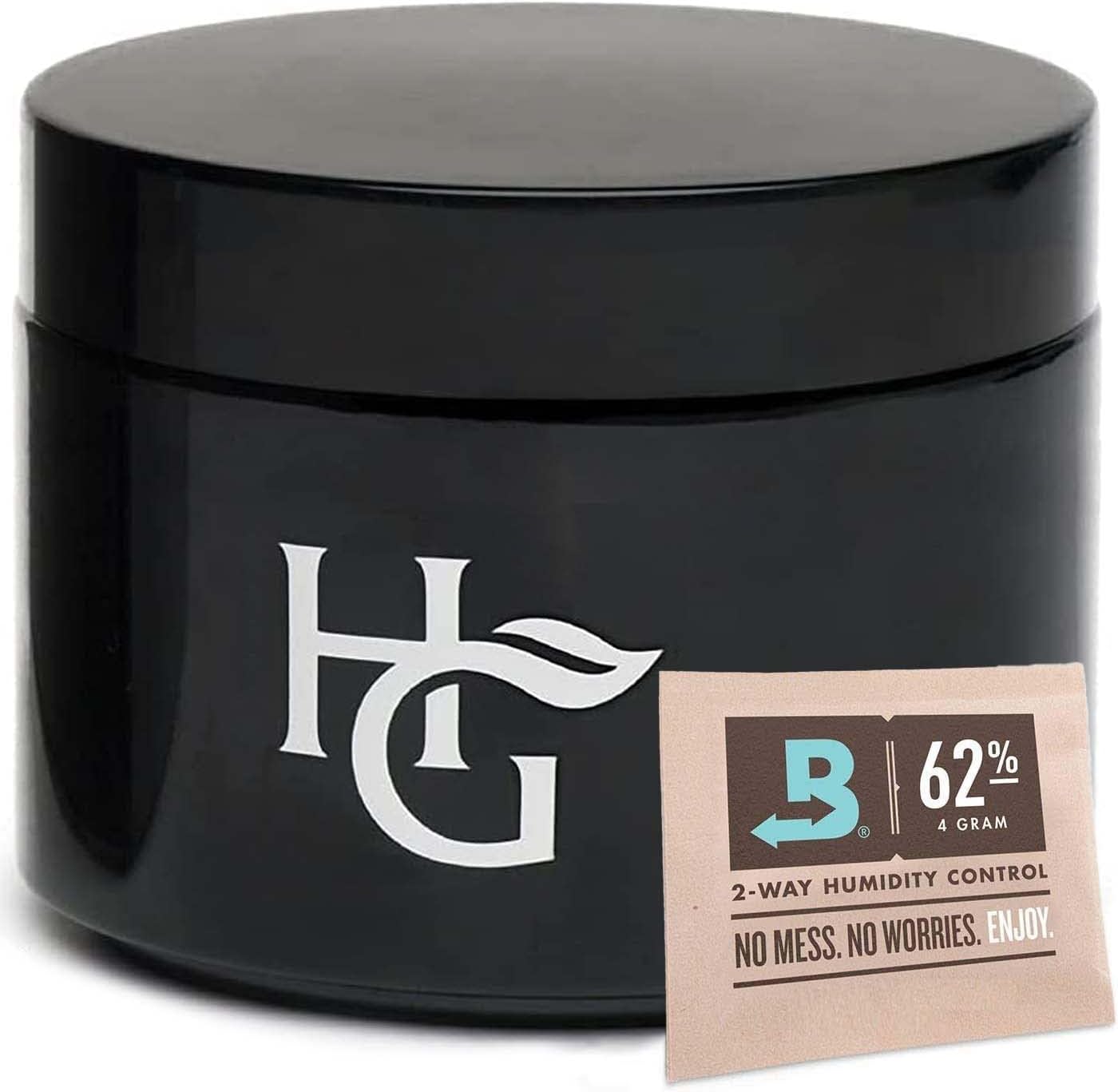 Herb Guard - Half Oz Airtight Jar and Smell Proof Containers (250 ml) Comes with Humidity Pack to Keep Goods Fresh for Months