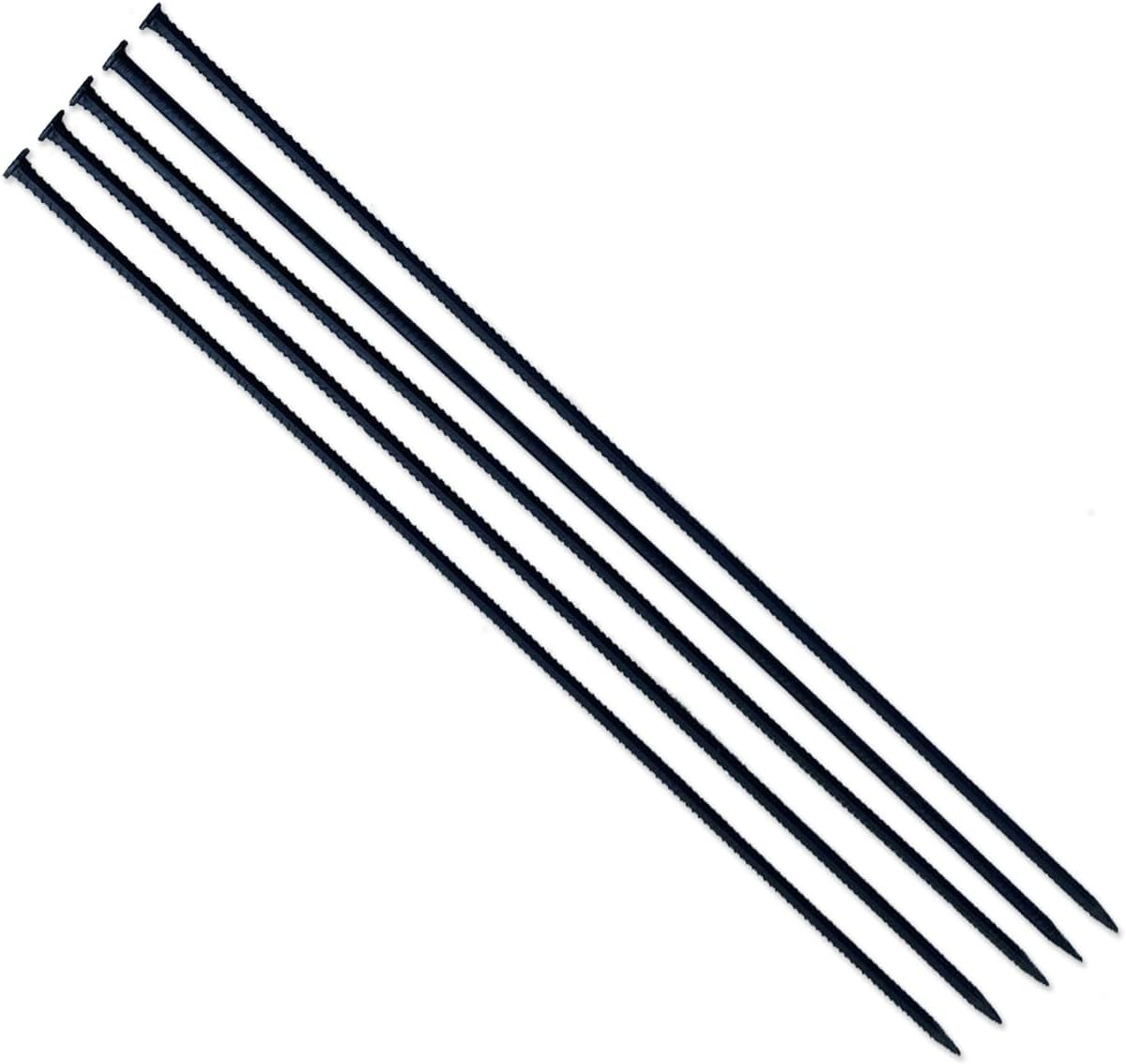 Sandbaggy 48" Steel Rebar Stakes with Nail Head - Garden Stakes (#4 Rebar - 1/2" Diameter) - l-Shape - Ground Stake, Pins, Landscaping Spikes, Construction (10, Count)