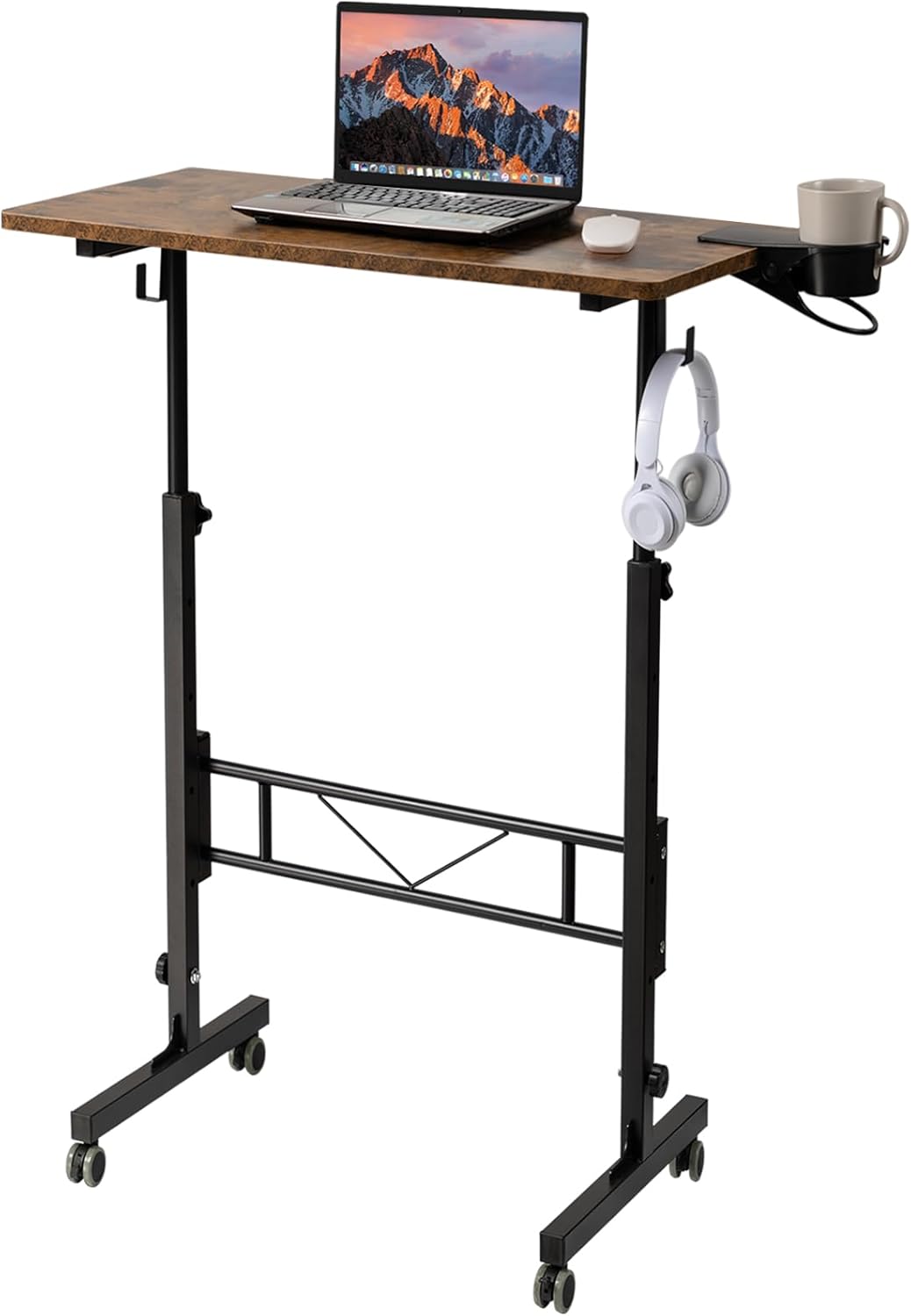 SIDUCAL Standing Desk Adjustable Height, Rustic Brown