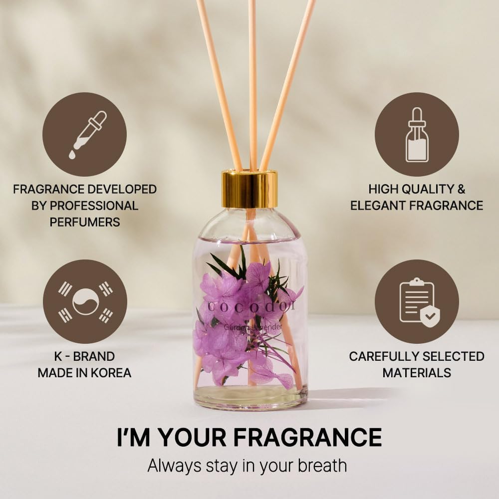 COCODOR Herbarium Reed Diffuser/Refreshing Air/6.7oz(200ml)/ Fragrance Scent Essential Oil Stick Diffuser Set for Bedroom Bathroom Home Décor