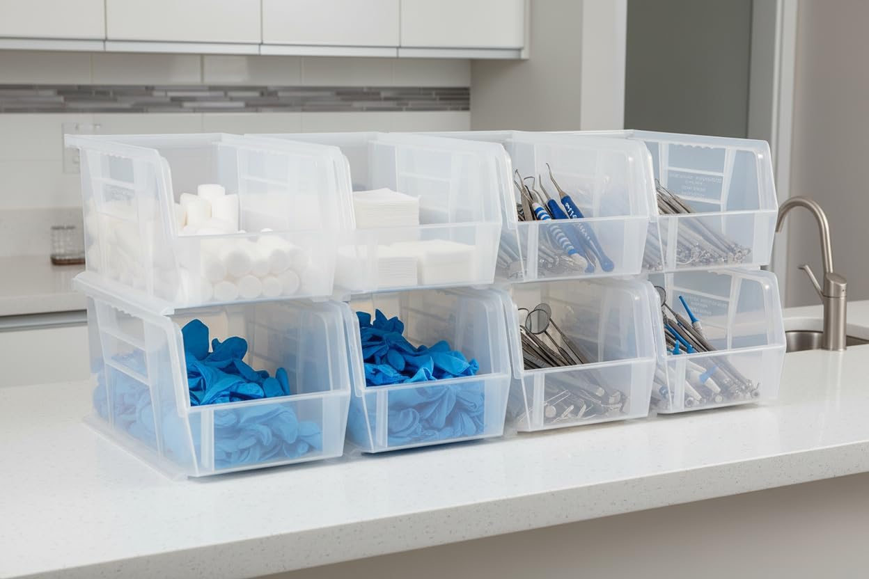 HE HUDSON EXCHANGE 11" x 5.5" x 5" Plastic Stackable Storage Bin, Clear