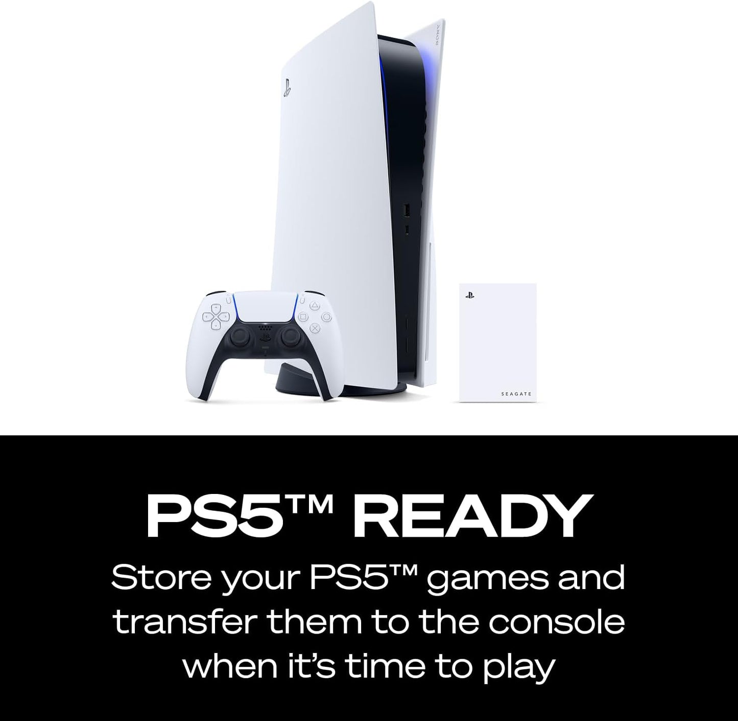 Seagate Game Drive for PlayStation® Consoles 2 TB External Hard Drive - USB 3.2 Gen 1, Officially-Licensed (STLV2000101)