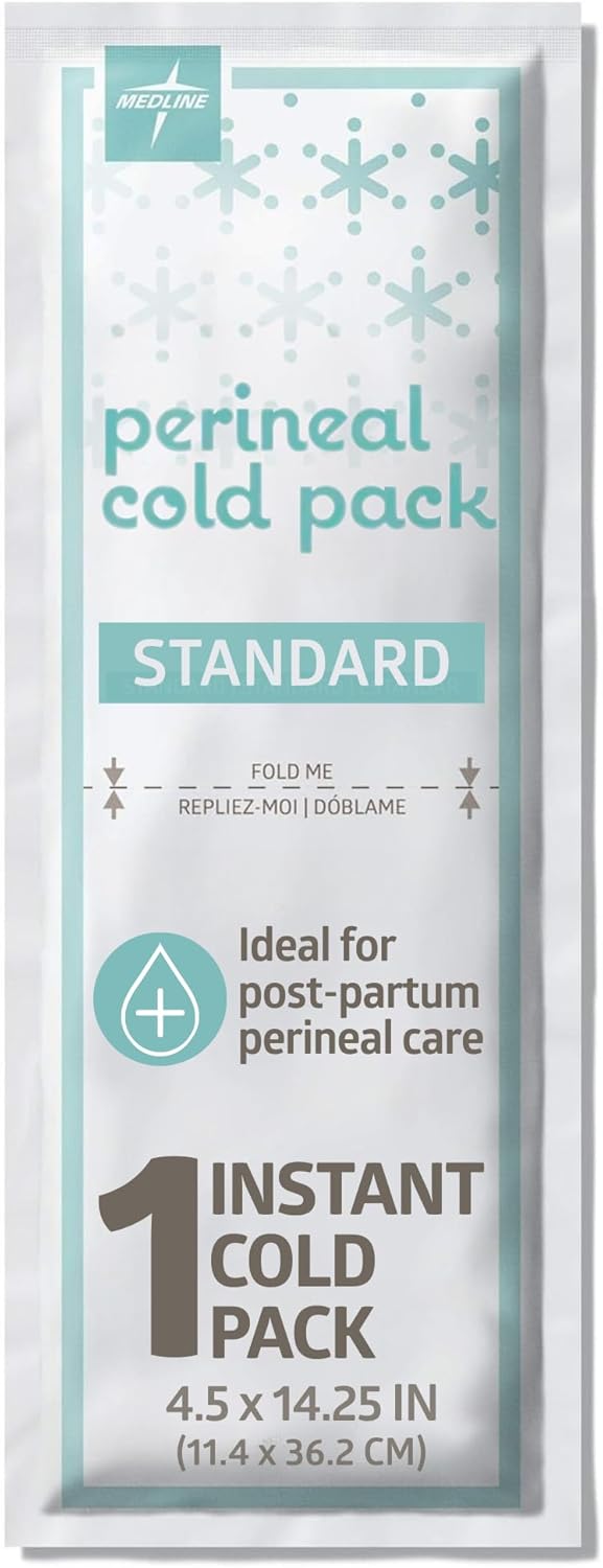 Medline Perineal Cold Packs for Postpartum Care (24 Count) Each Absorbent Pad is 4.5" x 14.25" Perfect for your After Delivery Postpartum Essentials Kit