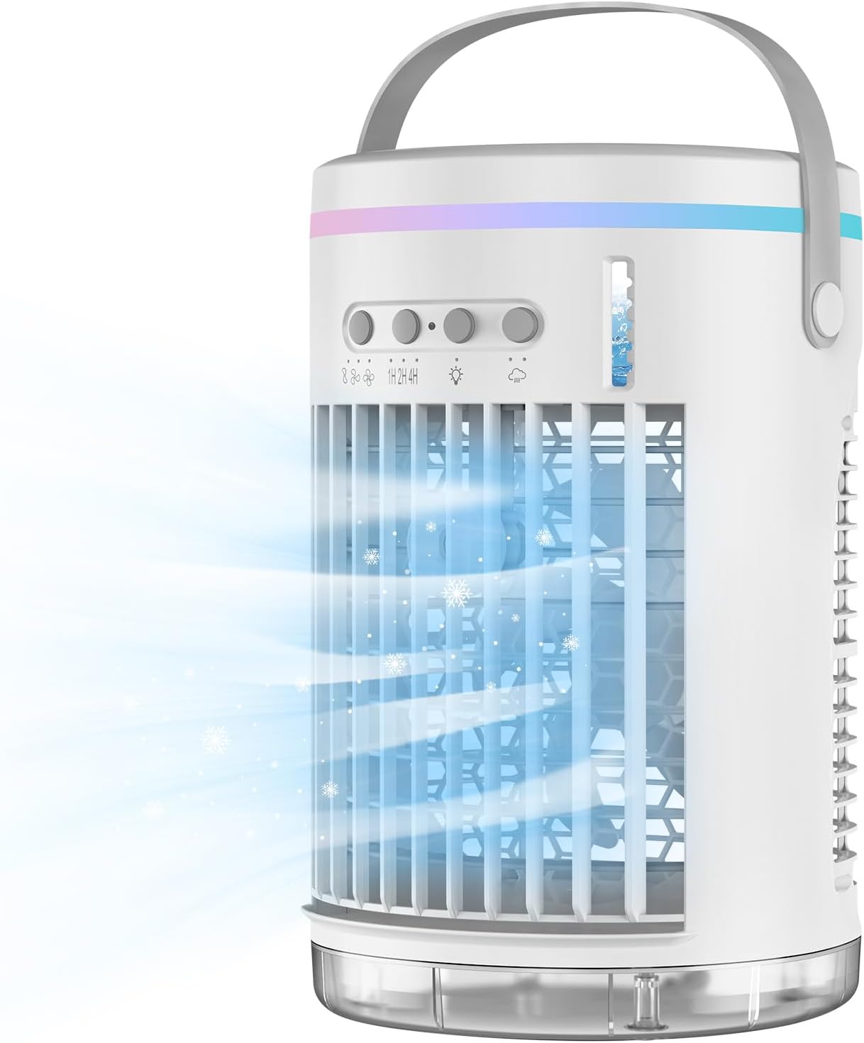 Portable Air Conditioners,4-in-1 Portable Fan，1400ml Mini Air Conditioner Air Cooler Fan with 3 Speeds & 1-4H Timer, Cooling Fans That Blow Cold Air for Bedroom Room Office Desk