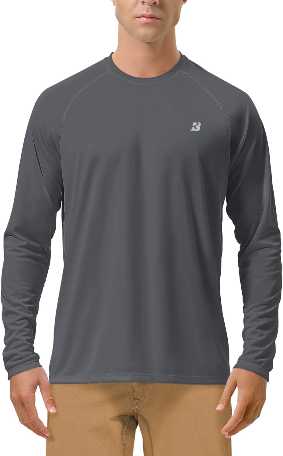 Roadbox Mens UPF 50+ UV Sun Protection Shirts Outdoor Long Sleeve SPF Rash Guard for Fishing Hiking Swimming Running