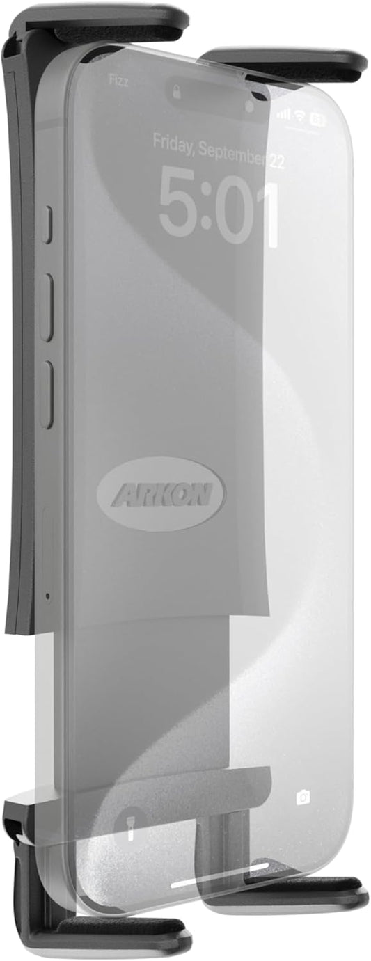 ARKON Mounts Slim-Grip Ultra Phone Holder Fits All Phones & Small to Midsize Tablets Fits Pedestals with Dual-T Patterns For iPad, iPhone, Samsung, Google, Nokia, & more