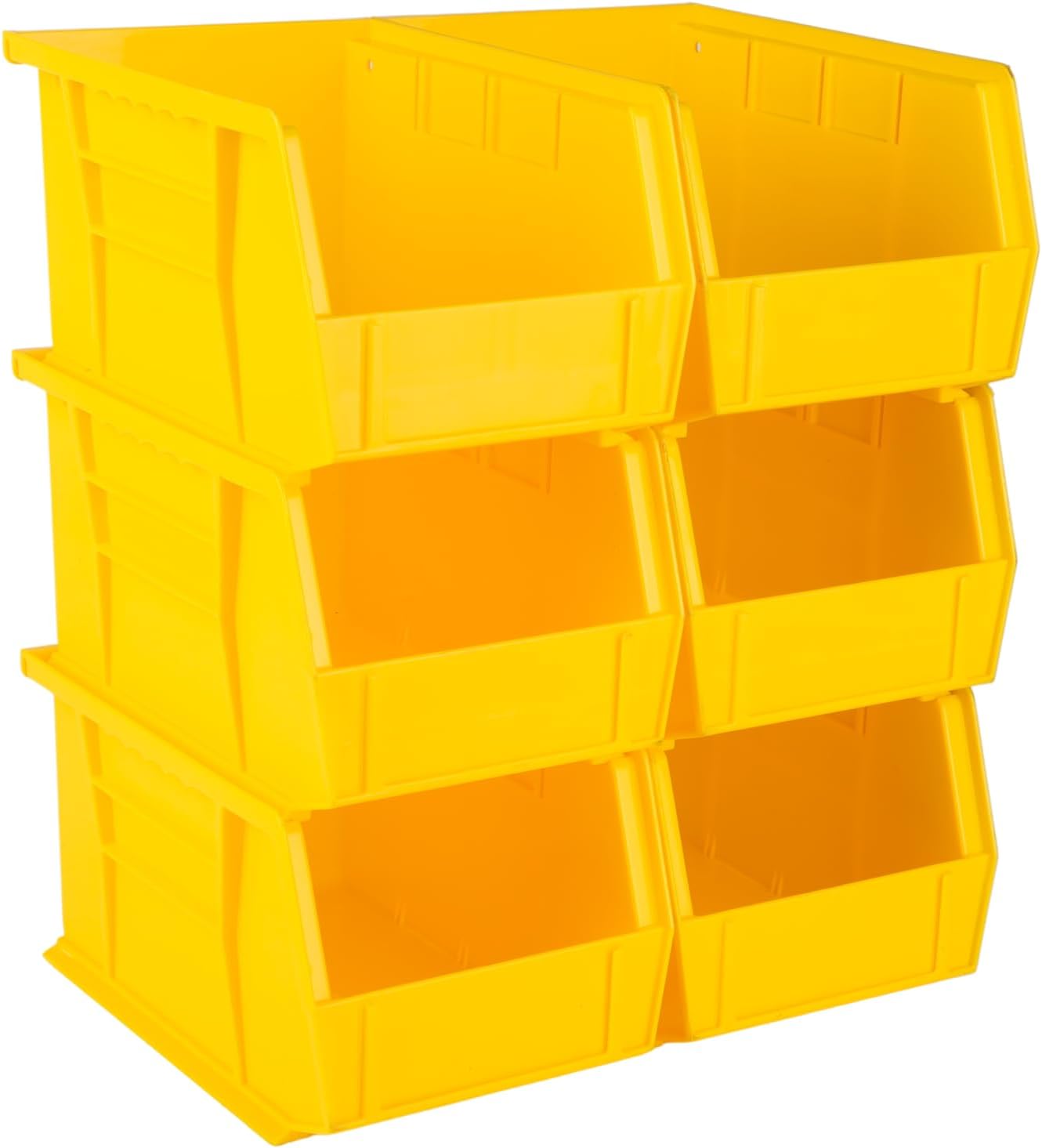 HE HUDSON EXCHANGE 9.5" x 6" x 5" (6 Pack) Plastic Stackable Storage Bin, Yellow