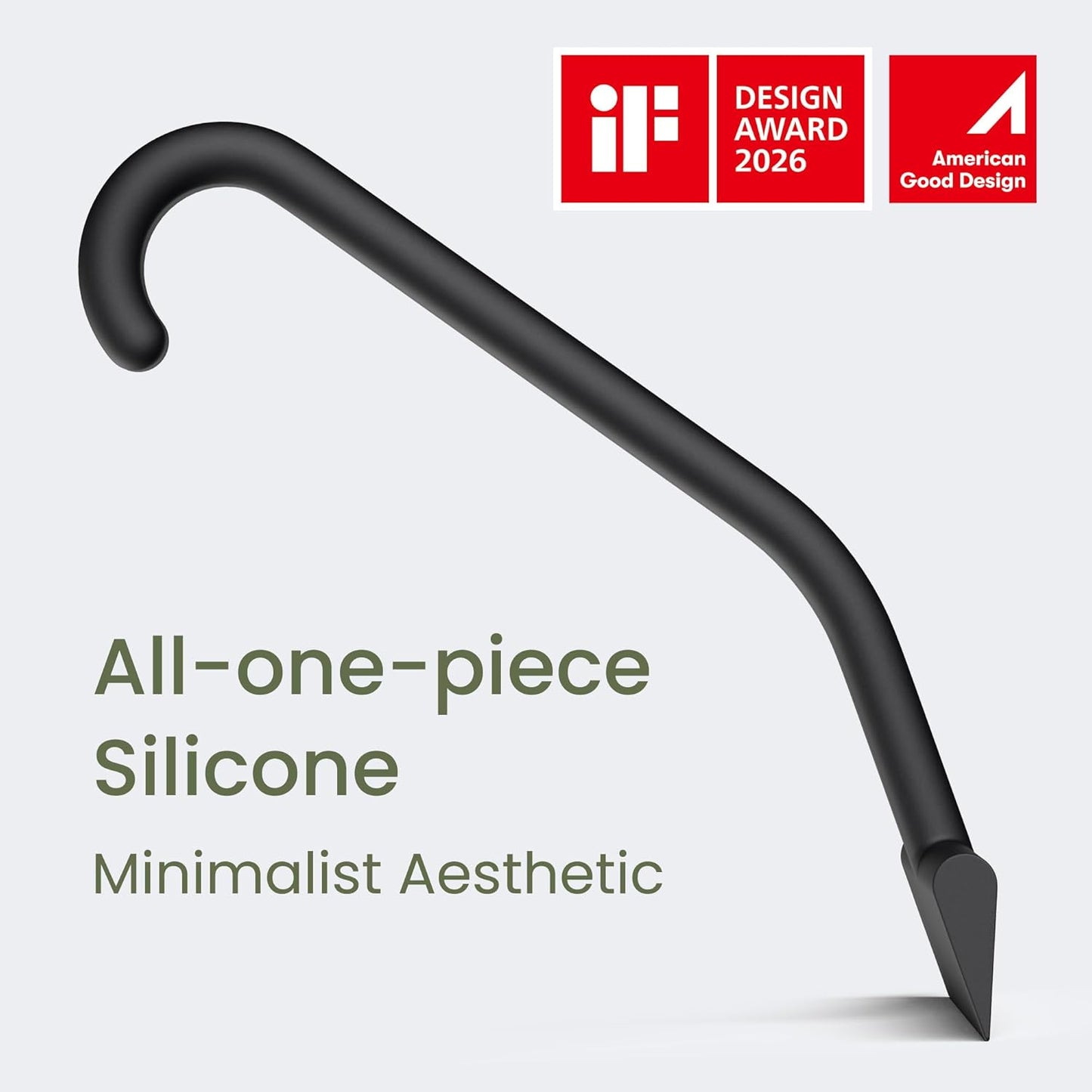 dancemoon JustHang Shower Squeegee for Glass Doors, All-One-Piece Award-Winning Silicone Squeegee with Built-in Hook for Bathroom, Window, Mirror, Tile Wall,Car, Streak-Free Cleaner Tool,10-Inch Black