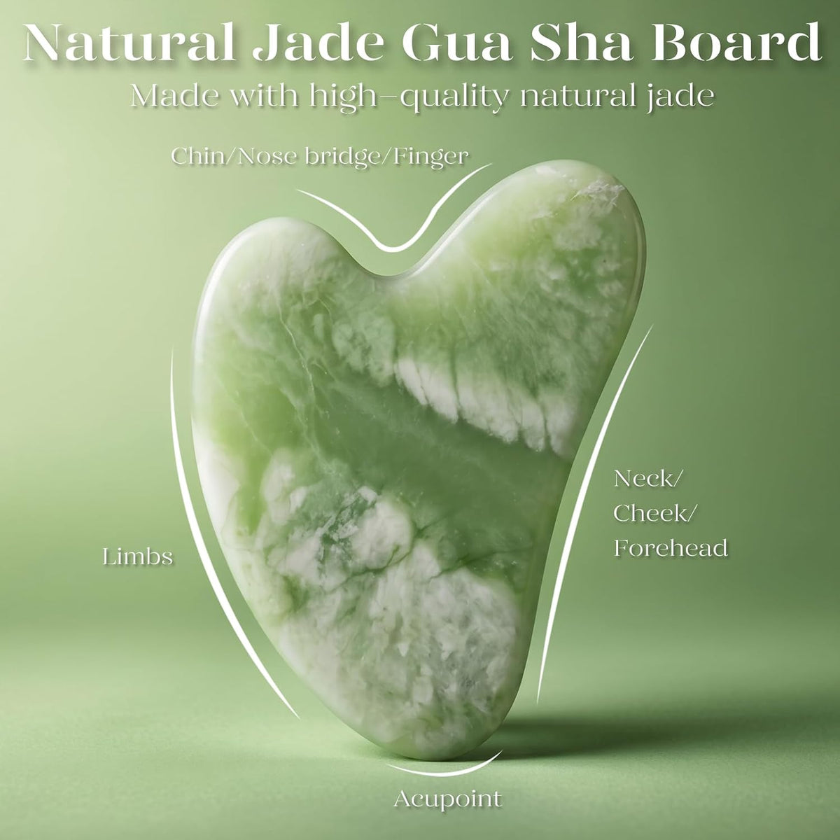 BAIMEI IcyMe Jade Roller & Gua Sha Facial Tool Set for Face Depuffing
