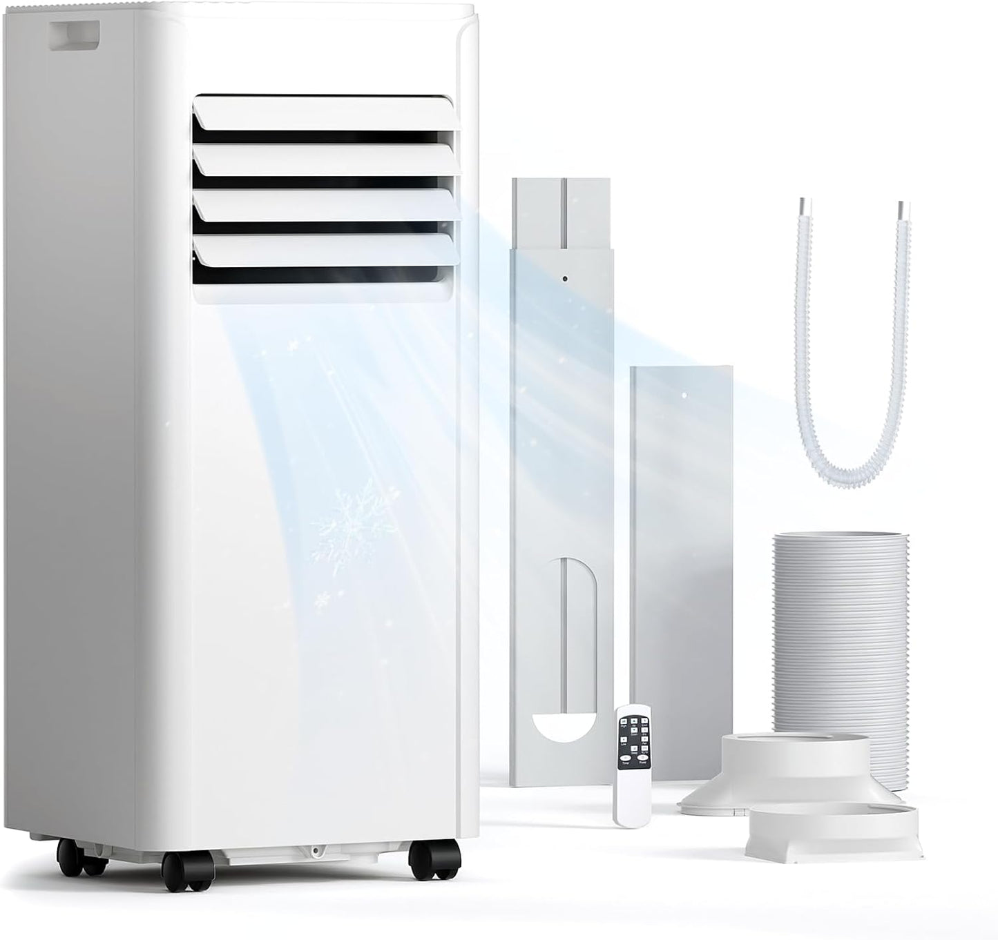 10000 BTU Portable Air Conditioner, 4-in-1 Cools 450 Sq.Ft, Quiet AC with Fan & Dehumidifier, LED Display, Remote, 24H Timer, Portable AC Units with Window Kit, for Bedroom/Office/Dorms