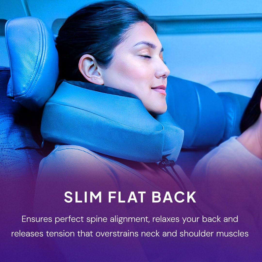 Cabeau Evolution S3 Airplane Travel Pillow for Long Flights - Supportive Memory Foam Body Positioner with Seat Straps to Secure Your Head and Neck and Provides 360 Support (Jet Black)