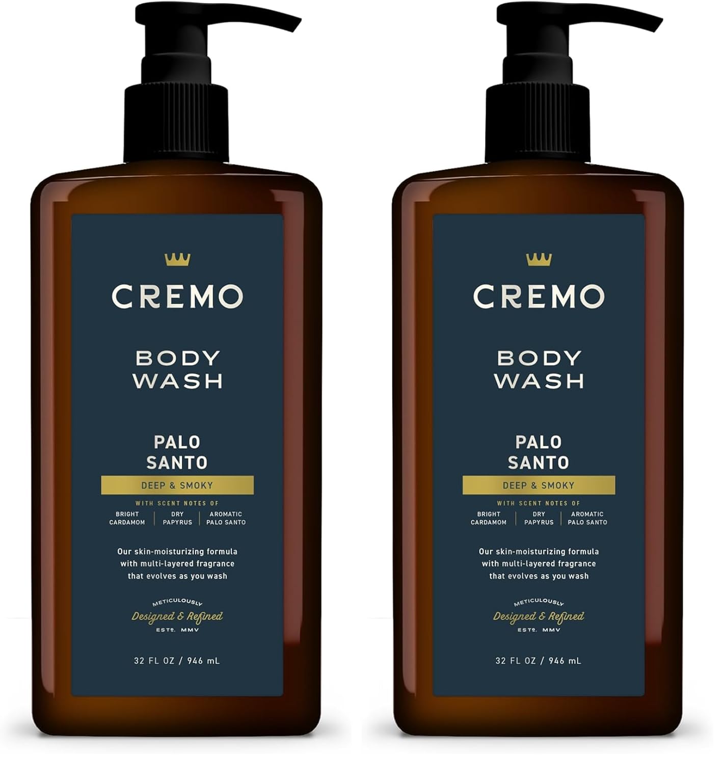 Cremo Rich-Lathering Palo Santo Body Wash for Men, 32 Fl Oz