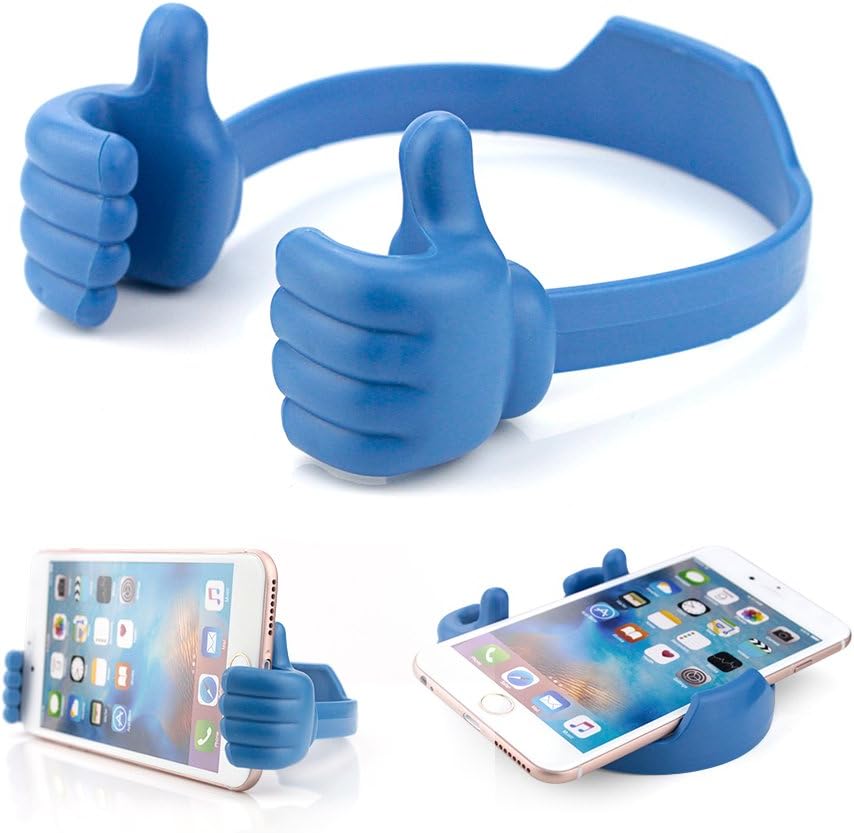 BUTEFO Thumbs up Cell Phone Holder Adjustable Silicone Tablet Stand Portable Desktop OK Stands Compatible for iPhone iPad Samsung Motorcycle Google TCL (Multi Colors, 8)