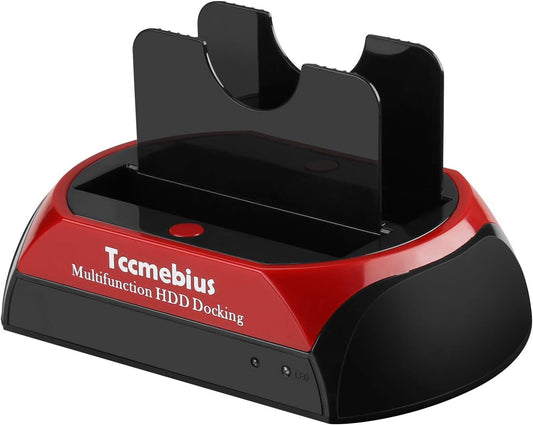 USB 2.0 Hard Drive Docking Station, TCC-S867-US USB 2.0 to 2.5 3.5 Inch SATA IDE Dual Slots Reader External Enclosure, for 2.5" 3.5" IDE SATA I/II/III HDD SSD