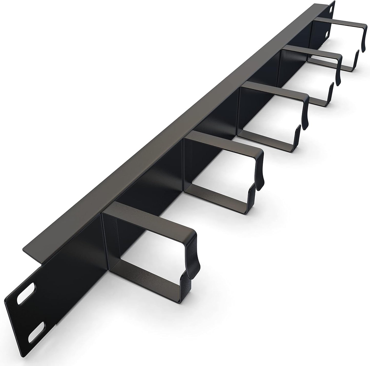 1U Cable Management Panel (2 Pack) for 19" Server Rack - Tupavco TP1724 | Wire manager panel for organizing a standard 19in rackmount, with 5 D-ring hooks