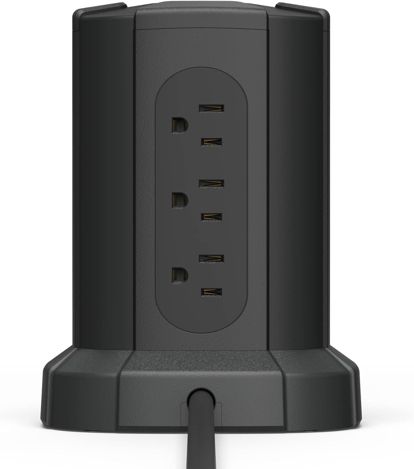 Amazon Basics Power Strip Tower Charging Station, Surge Protector 1080J, 9 Outlet with Integrated USB Charging Ports (2 USB-A and 1 USB-C), Space Saving, 15A, 6ft Cord, Black