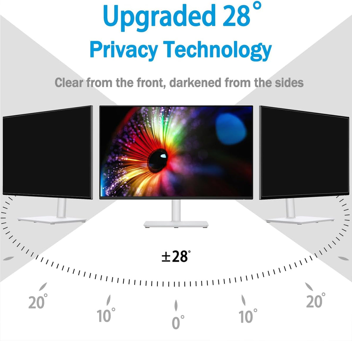 [2 Pack] 28 Inch Computer Privacy Screen for 16:9 Widescreen Monitor, Anti-Glare Privacy Filter, Removable Anti-Scratch Anti-Spy Screen Protector
