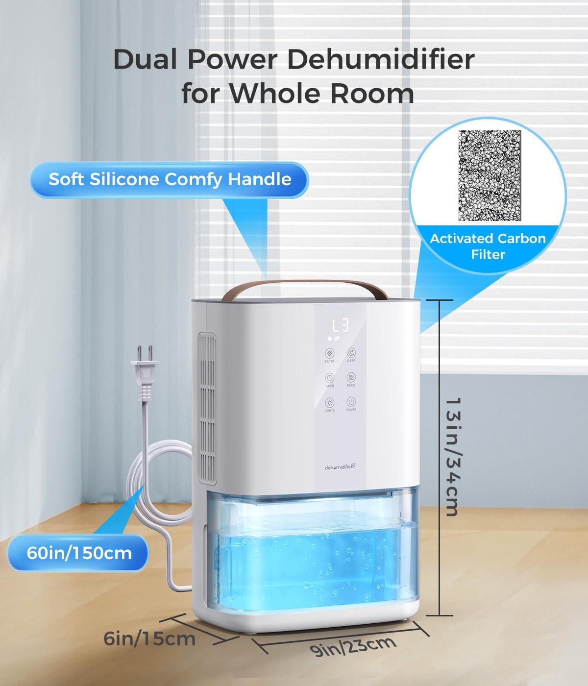 Large Dehumidifiers for Home, 96oz Dehumidifier for Bathroom with Auto Shut-off Auto Defrost, Whisper Quiet Dehumidifier for Bedroom Office RV Closet Wardrobe Basement (1000 Sq.ft)