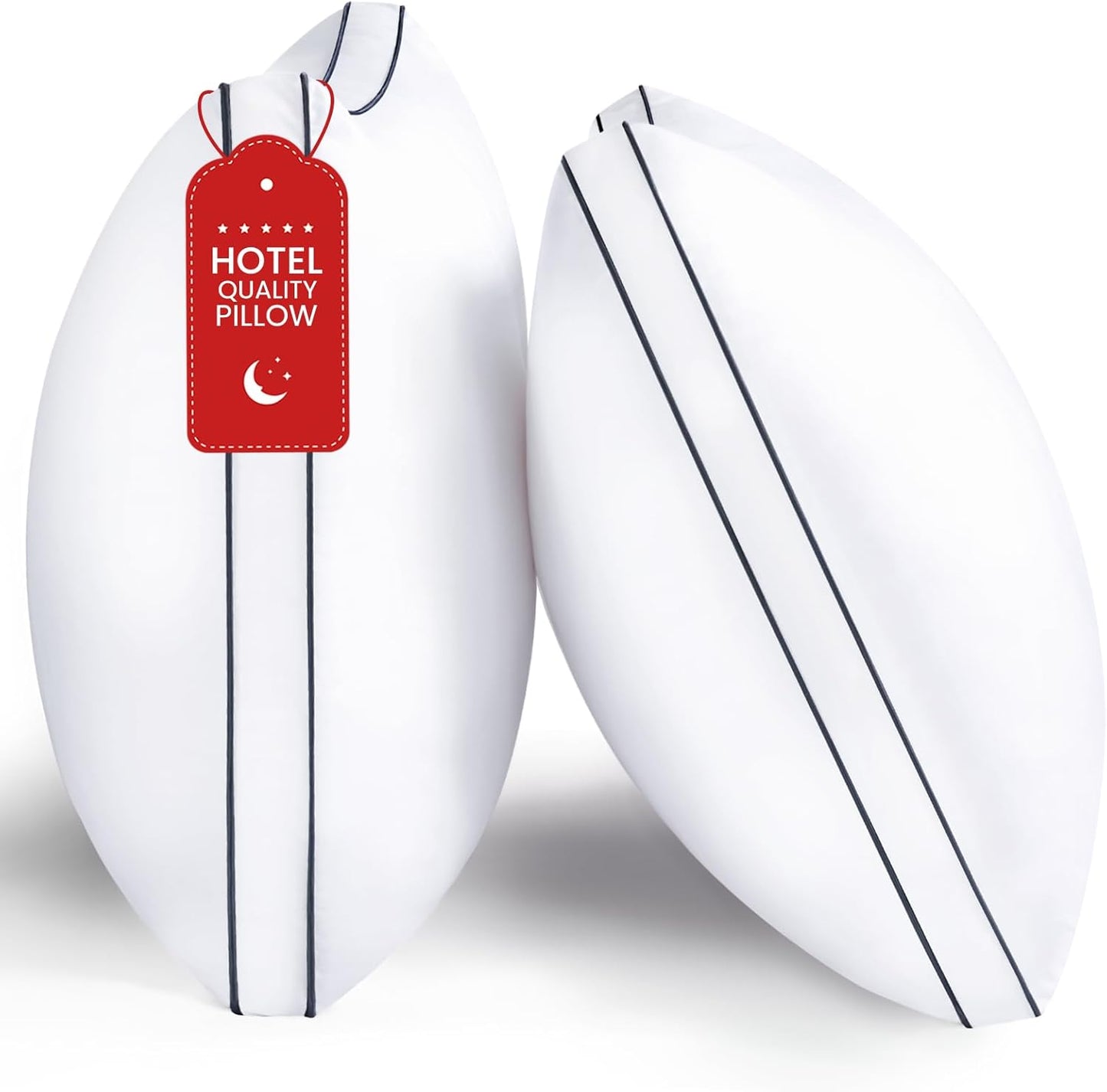 ROUMEA Pillows King Size Set of 2, Bed Pillows for Sleeping 2 Pack, Luxury Hotel Quality, Supportive King Pillows with Soft Down Alternative for Back Stomach Side Sleepers,Machine Washable