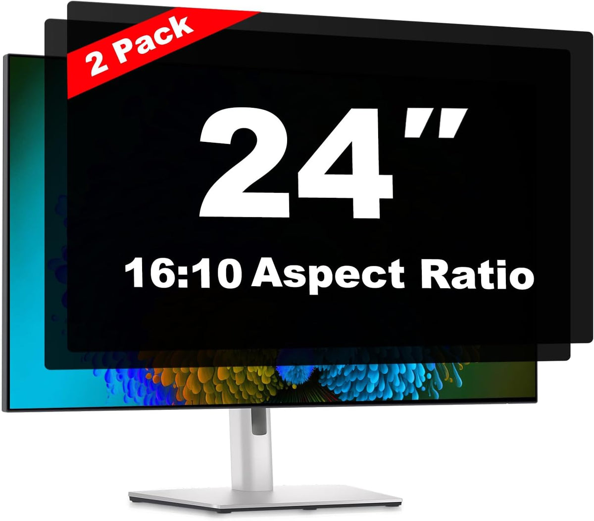 24 Inch Computer Privacy Screen Shield 2 Pack for 16:10 Widescreen Desktop