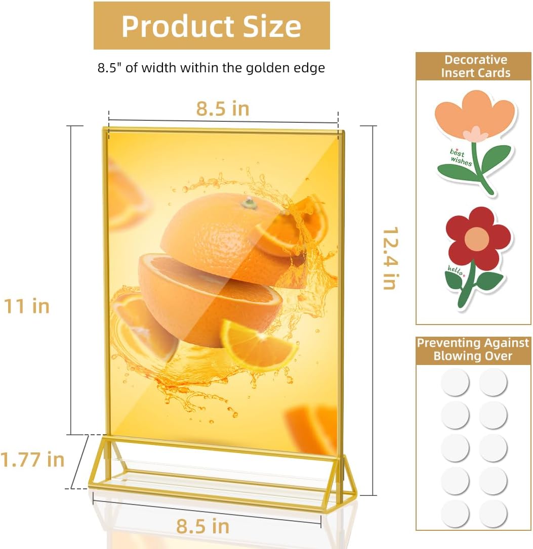 PPH-Sisy Acrylic Sign Holder 8.5X11 Double Sided Table Flyer Holder , Plastic Acrylic Display Stand for Home Office Shop Restaurant (12pcs)