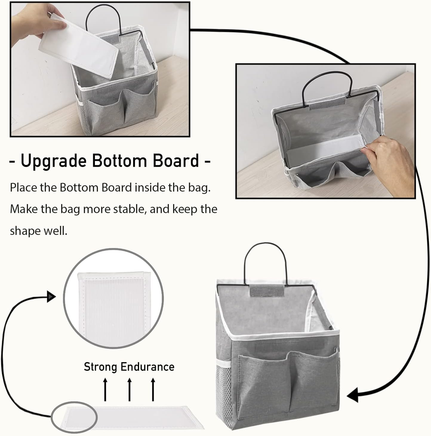 Kanrichu 2pcs Wall Hanging Baskets for Organizing, Wall Hanging Storage Bag as Over the Door Organizer, Wall File Organizer, Rv Storage and Organization. For Bedroom, Office, Camper (Pink-Upgraded)
