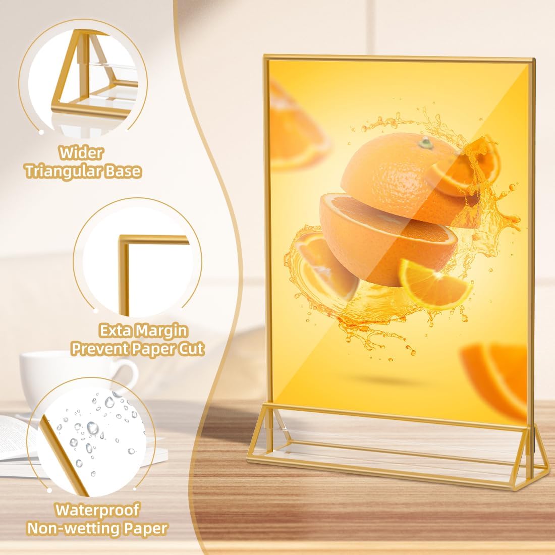 PPH-Sisy Acrylic Sign Holder 8.5X11 Double Sided Table Flyer Holder , Plastic Acrylic Display Stand for Home Office Shop Restaurant (12pcs)