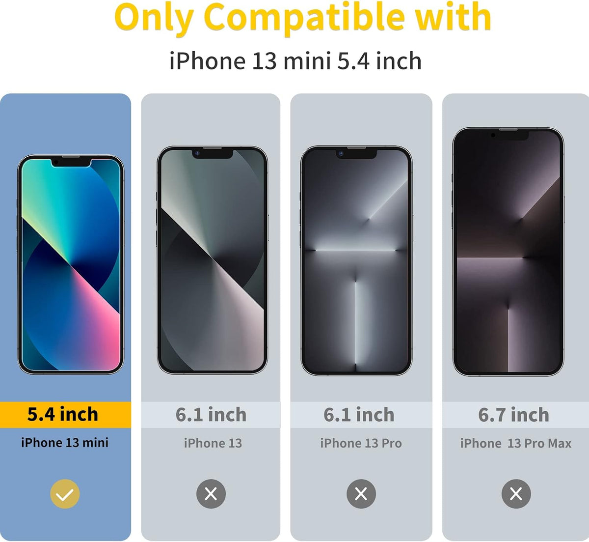 UNBREAKcable 3-Pack Screen Protector for iPhone 13 mini Tempered Glass