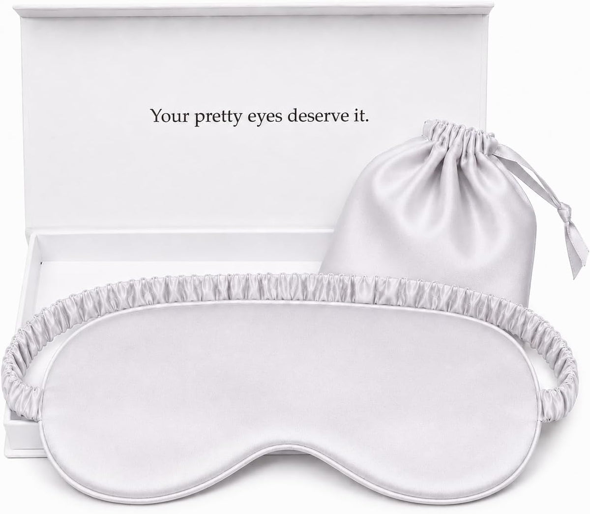 Silk Sleep Mask Light Blocking Luxury 100% Mulberry 19mm Silk Eye Mask Eye Cover Blindfold Ultra Soft Light & Comfy Anti Aging Skin Care with Travel Bag Gift Package