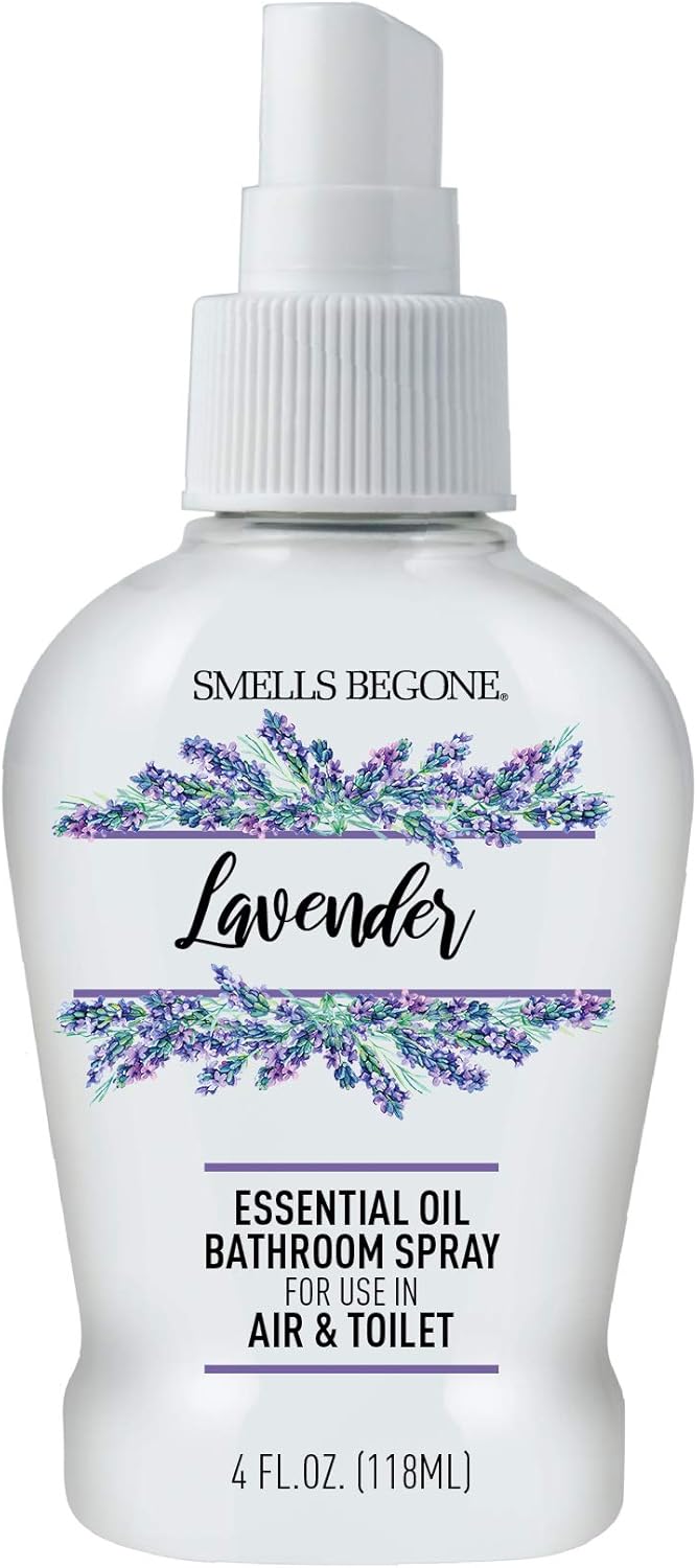 SMELLS BEGONE 4 oz Essential Oil Bathroom Spray - Instantly Eliminate Toilet & Bathroom Odors - Air Freshener Made with Essential Oils (Eucalyptus Mint)
