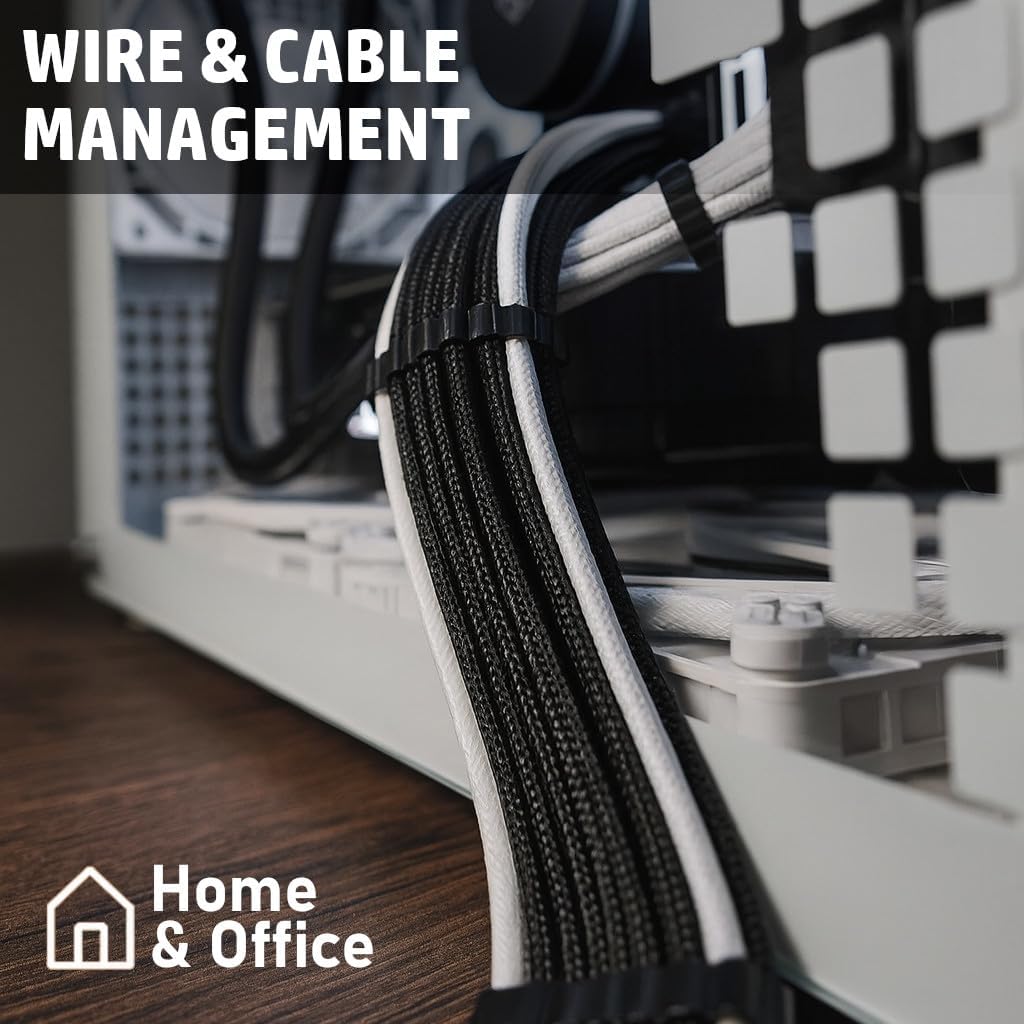 MGI SpeedWare Braided Split-Sleeve White Wire Loom for High-Temperature Automotive Harness and Home Cable Management 25 feet (1/8")