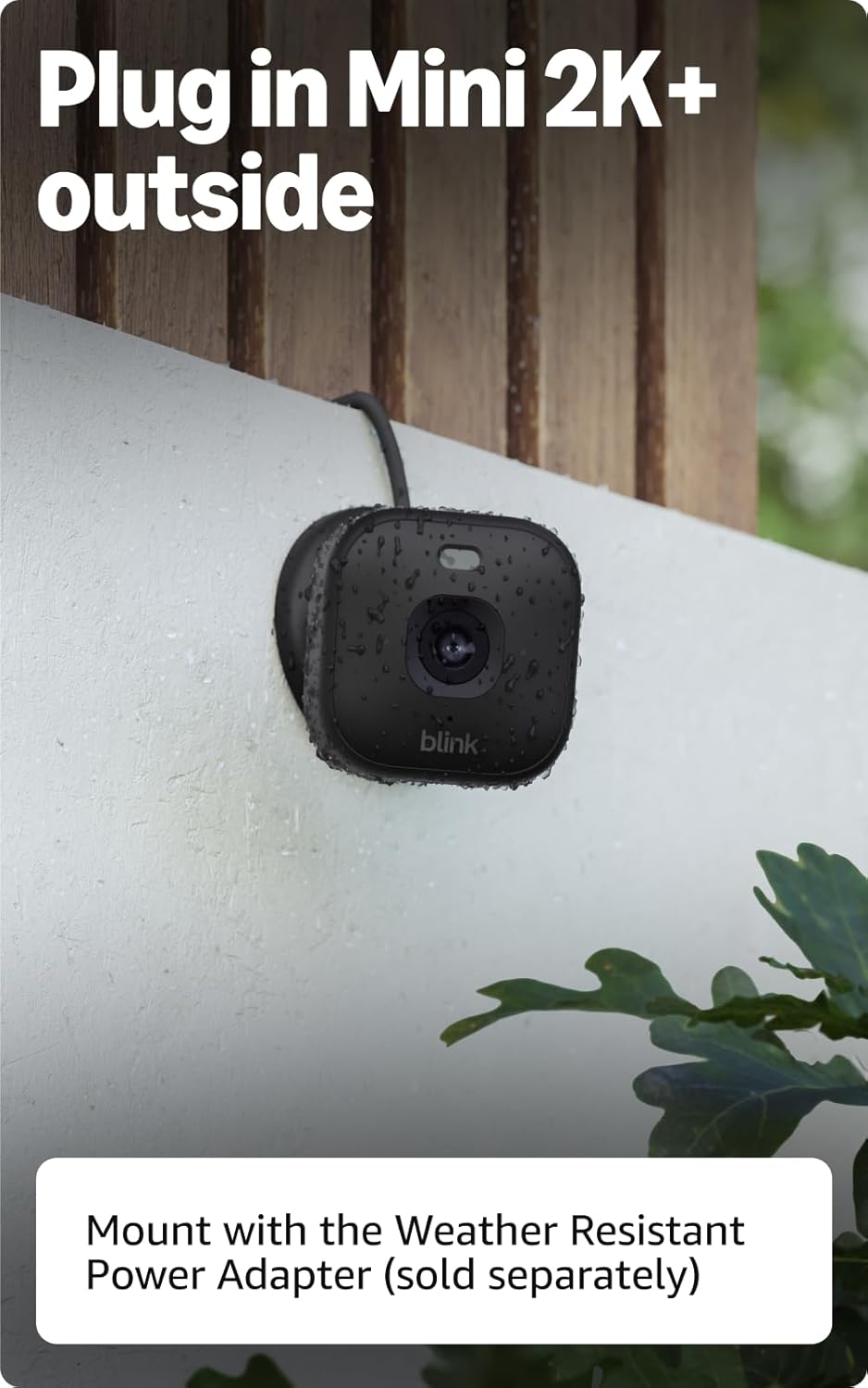 Blink Mini 2K+ (newest model) – Plug-in Home & Pet Indoor Security Camera with 2K video resolution, night vision, enhanced audio, motion detection – 1 camera (Black)