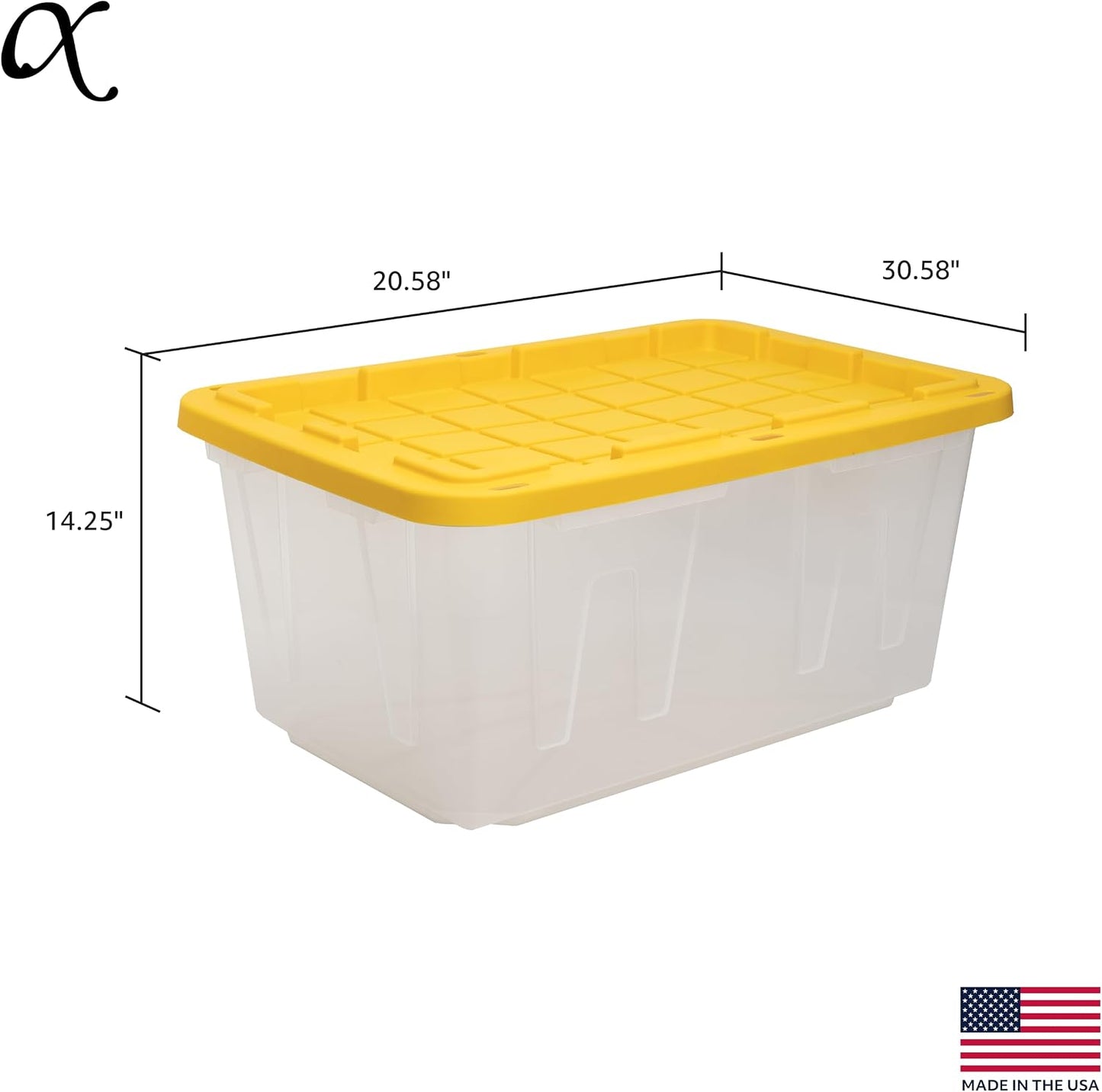 CX 27-Gallon Heavy Duty Clear Stackable Storage Bins with Lids, 4 Pack