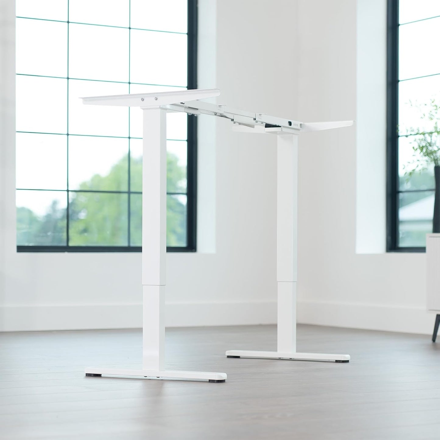 VIVO Heavy Duty Dual Motor Electric Sit Stand Desk Frame, 220 lbs Capacity, Fits up to 77 x 43 inch Tops, Memory Controller Height Adjustable Frame Only, White, DESK-E-200W