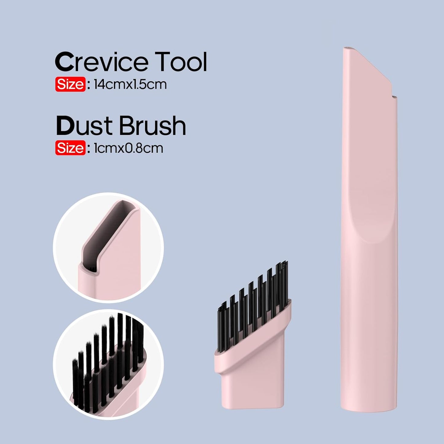 Auloea Portable Mini Car Vacuum Cleaner Pink, High Power Cordless(400g) Handheld Rechargeable Vacuum Cleaner for Desk V06