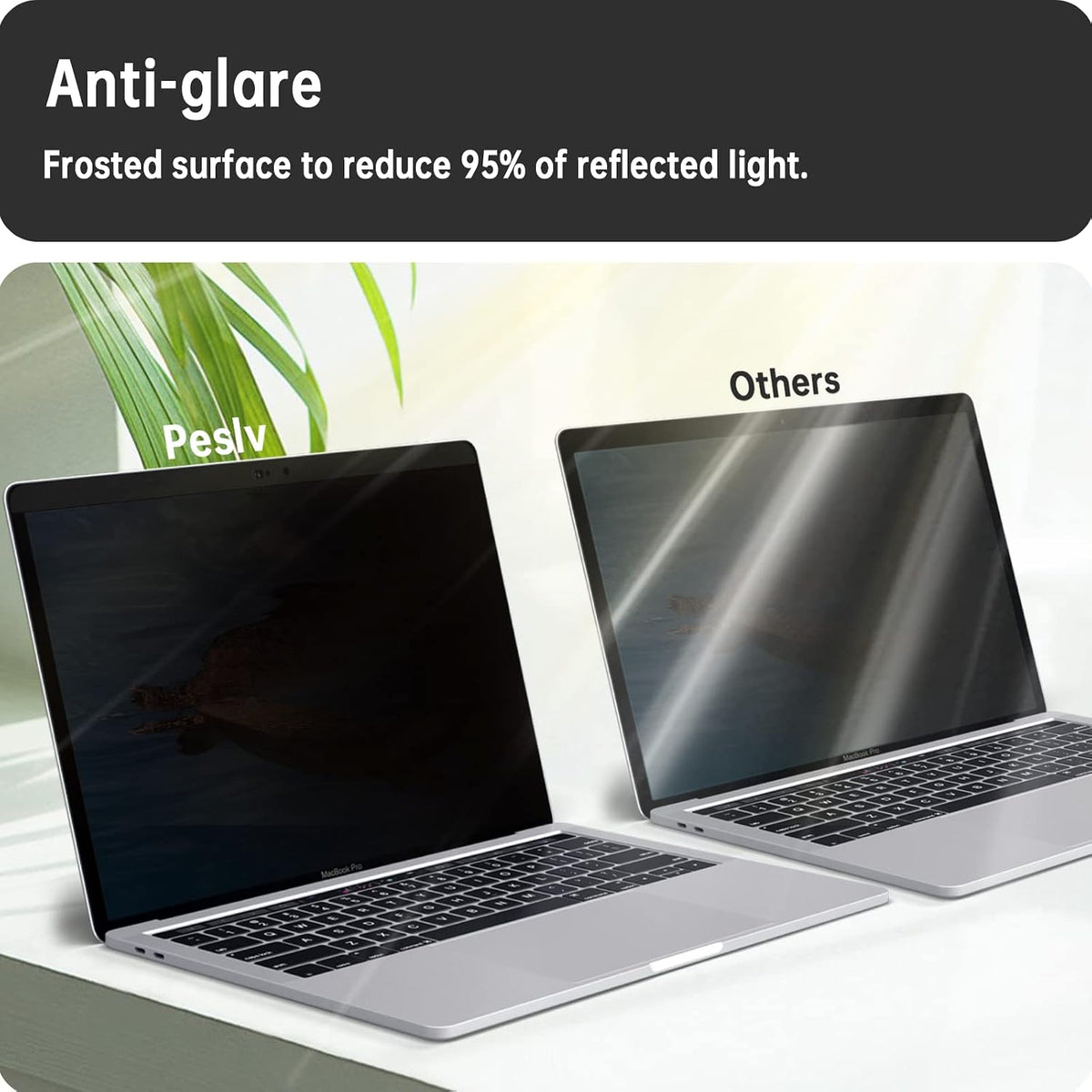 Peslv Magnetic Privacy Screen for Macbook Air 13 Inch (2018-2021, M1) / Macbook Pro 13 in (2016-2022, M1, M2), Removable Anti Blue Light Glare Filter for Mac 13In Laptop