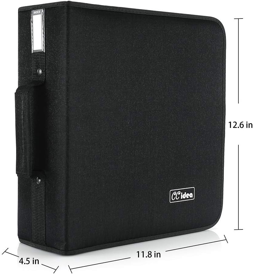 CCidea CD Case DVD Case Storage Holder-264 Capacity,Media Binder, CD Wallet, Disc Booklet, L11.4 x W 6.4 x H3.5 INCH (Black)