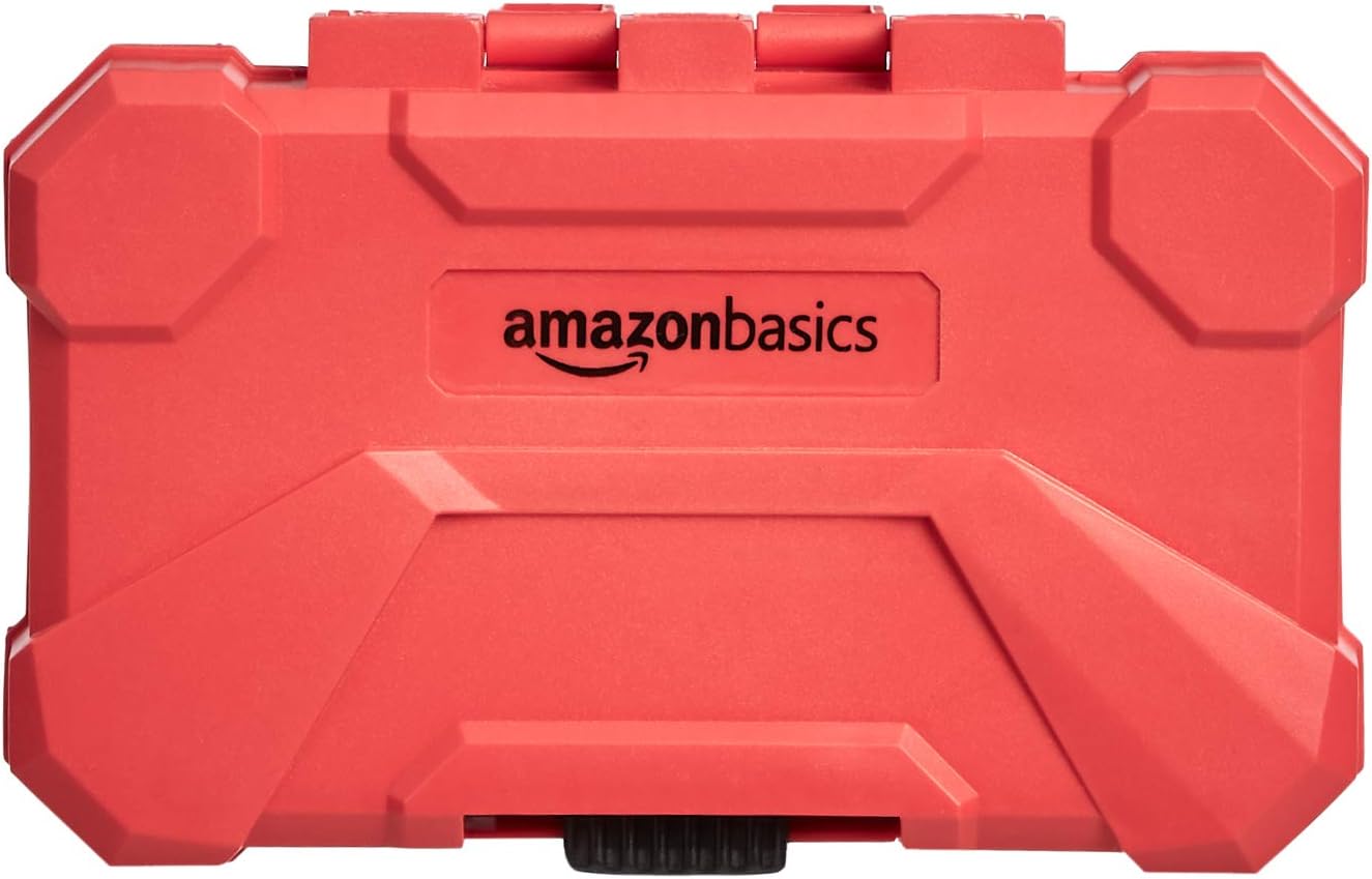 Amazon Basics 42-Piece Impact Screwdriver Bit Set with Phillips, Slotted and Torx Bits, Portable Storage Case