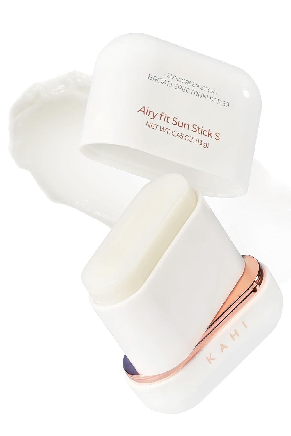 KAHI Airy Fit Sun Stick S - SPF 50+ Triple Functional Broad Spectrum Face Sunscreen Stick - Waterproof, Sweatproof & Sandproof - Ultra-Lightweight & Non-Greasy Sun Shield - Korean Skin Care 0.45 oz