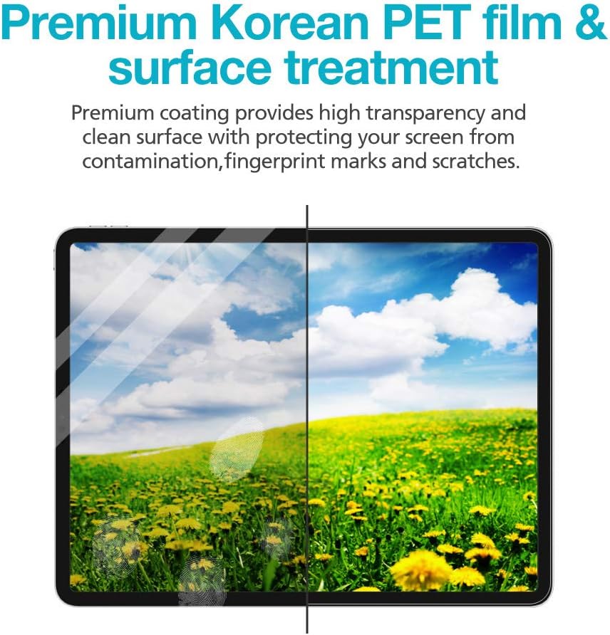 [1+1 Pack] For Galaxy Tab S9 FE Plus/S7 FE 12.4, Paperfeel Screen Protector 1pc + Anti Glare Protector 1pc, Matte Anti Glare Anti Fingerprint Film with Blue Light Cut Filter, Compatible with S Pen
