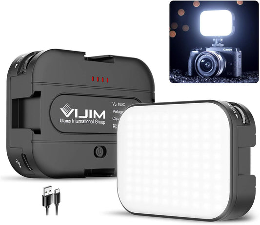 VIJIM VL100C 2 Pack Bi-Color on-Camera LED Video Light, 4 Cold Shoes CRI95